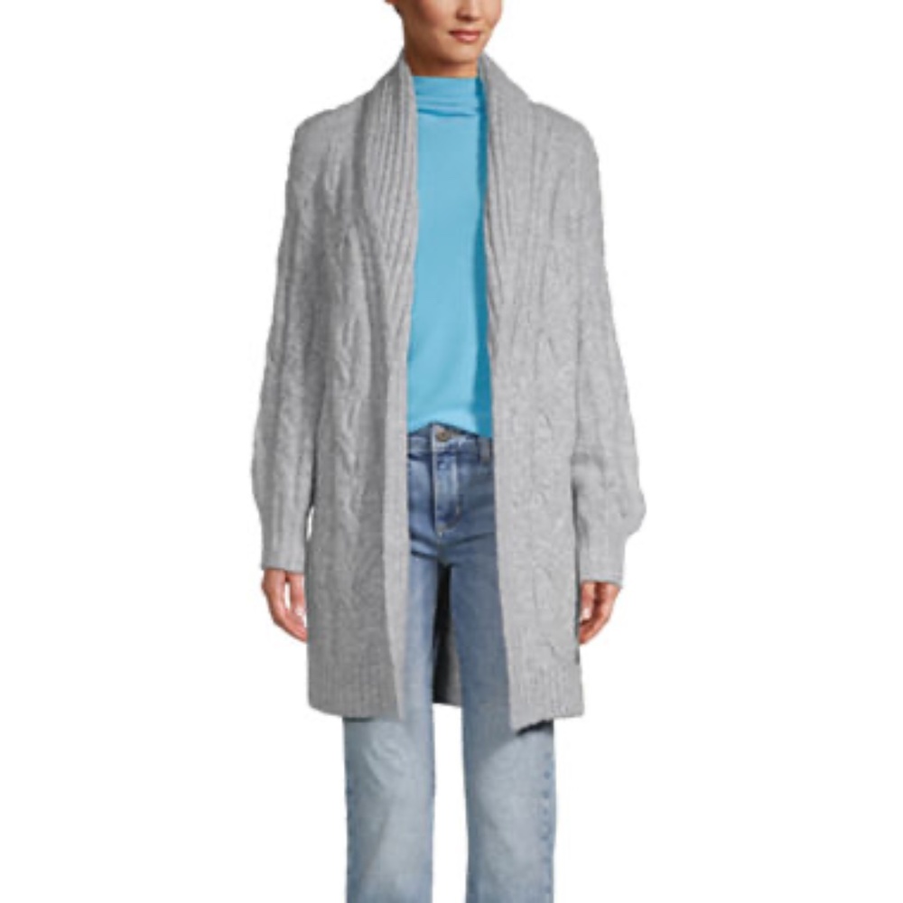 NEW  Thick Midi Length a.n.a Women  Long Sleeve Open Front Cardigan COAT L